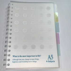 A5 spiral notebook with removable dividers